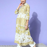 Men Blue & White Printed Sherwani Set
